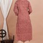 Ethnic Dress Floral Print Kurta, Trouser Valentine Red color set