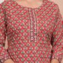 Ethnic Dress Floral Print Kurta, Trouser Valentine Red color set