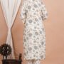 Ethnic Dress Floral Print Kurta, Trouser White rock color set