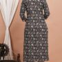 Ethnic Dress Floral Print Kurta, Trouser Black color set