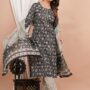 Ethnic Dress Floral Print Kurta, Trouser Black color set