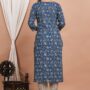 Ethnic Dress Floral Print Kurta, Trouser Dark Gray Blue color set