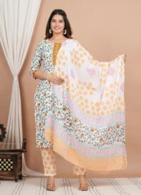 Ethnic Dress Floral Print Kurta, Trouser Multi color