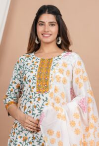 Ethnic Dress Floral Print Kurta, Trouser Multi color